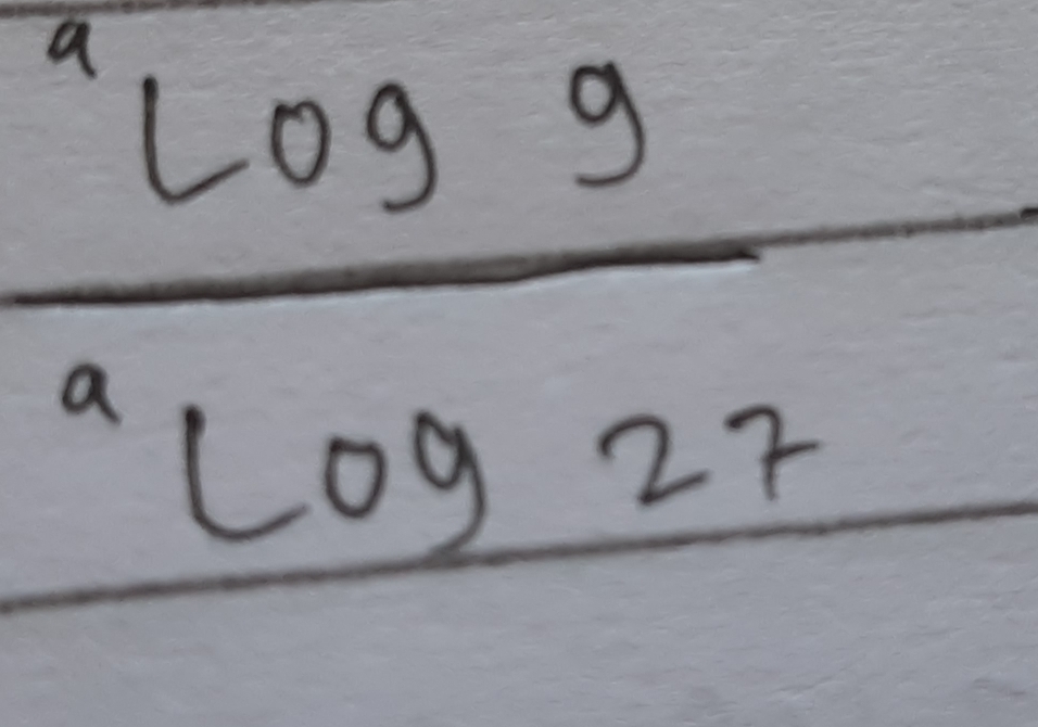 frac ^2log 9^alog 27