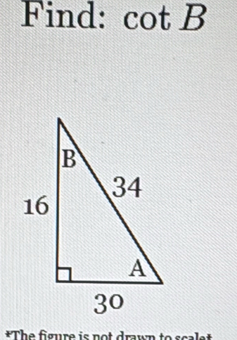 Find: cot B
*The figure is not drawn