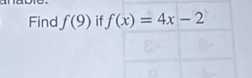 Find f(9) if