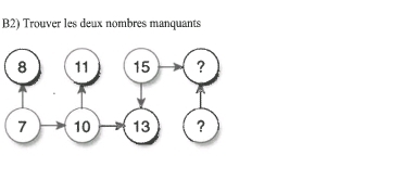 B2) Trouver les deux nombres manquants