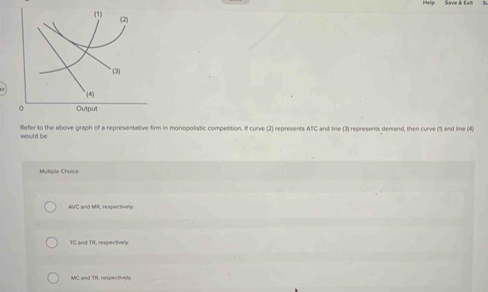 Solved: Help Save & Exit 17 Refer to the above graph of a ...