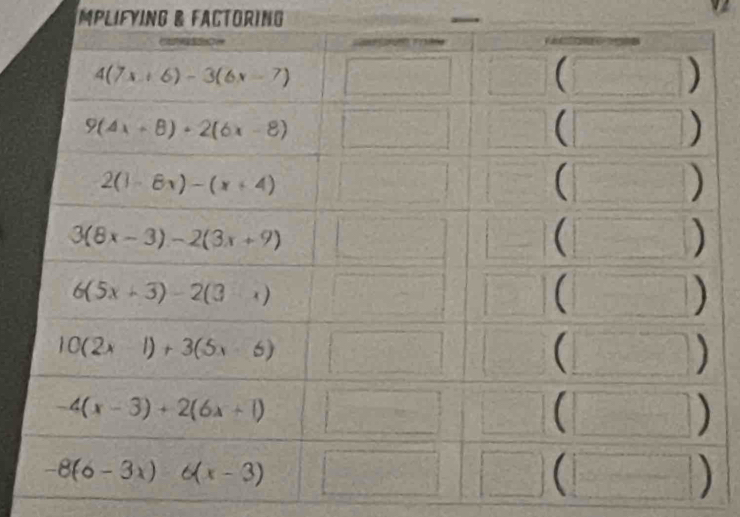 MPlifYiNG & FactorinG