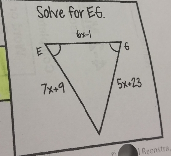 Solve for E6. 
Reenstra