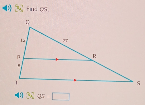 Find QS.
 _A^(∩)QS=□