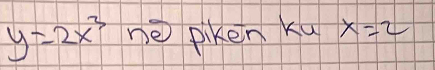 y=2x^3 ne piken ku x=2