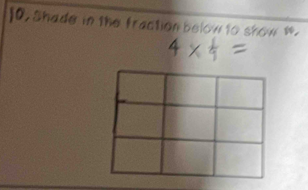 0. Shade in the fraction below to show w.