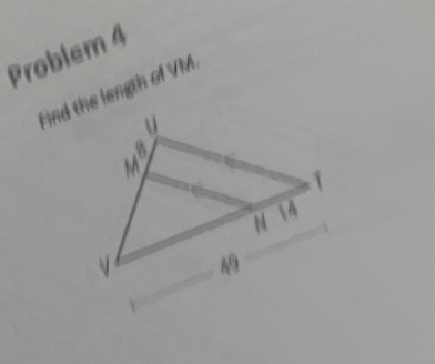 Problem 4 
Find the length of VM.