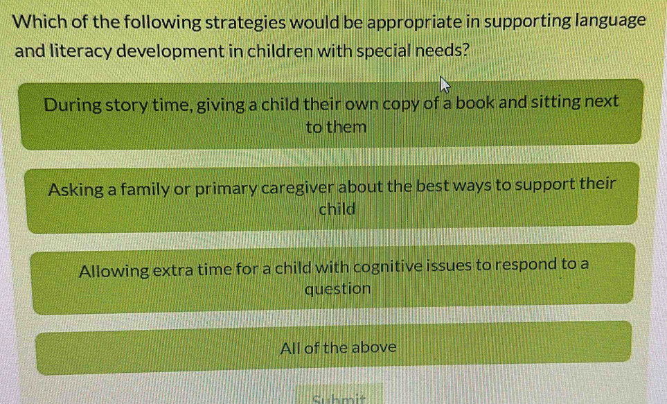 Solved: Which of the following strategies would be appropriate in ...