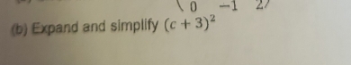 0-127
(b) Expand and simplify (c+3)^2