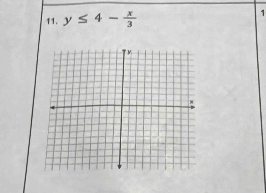 y≤ 4- x/3 
1