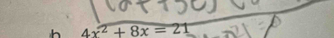 4x^2+8x=21