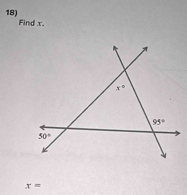 Find x.
x=