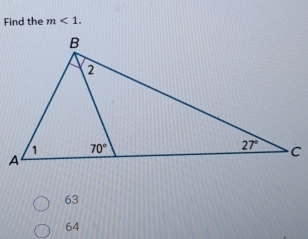 Find the m<1.
63
64