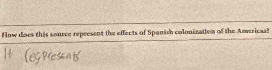 How does this source represent the effects of Spanish colonization of the Americas?