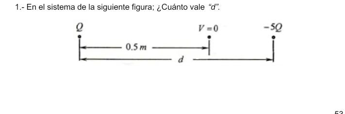 1.- En el sistema de la siguiente figura; ¿Cuánto vale “d”.