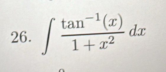 ∈t  (tan^(-1)(x))/1+x^2 dx