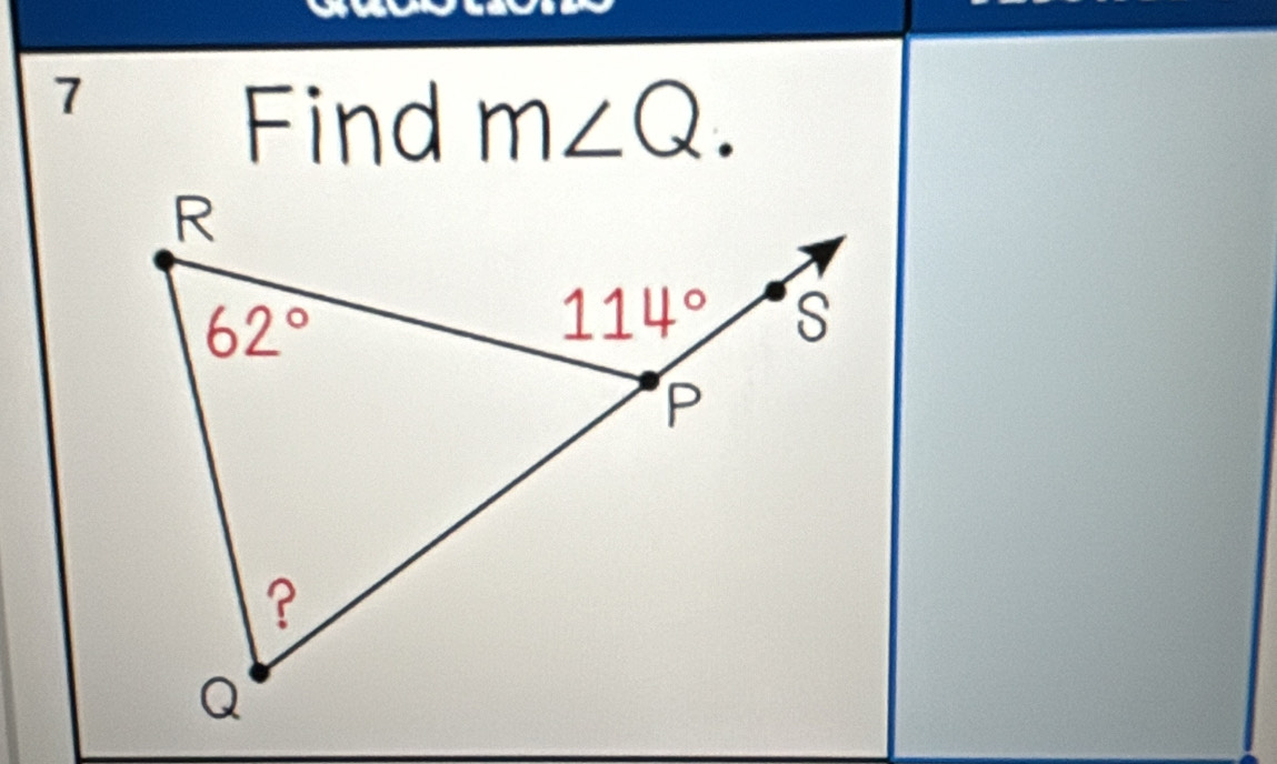 Find m∠ Q.