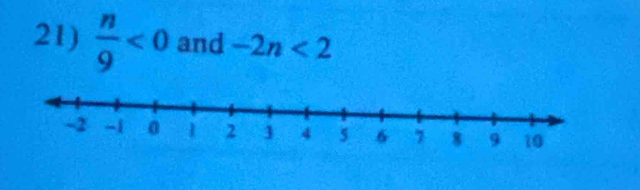  n/9 <0</tex> and -2n<2</tex>