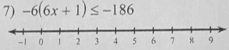 -6(6x+1)≤ -186