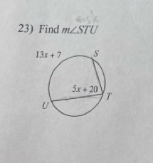 Find m∠ STU