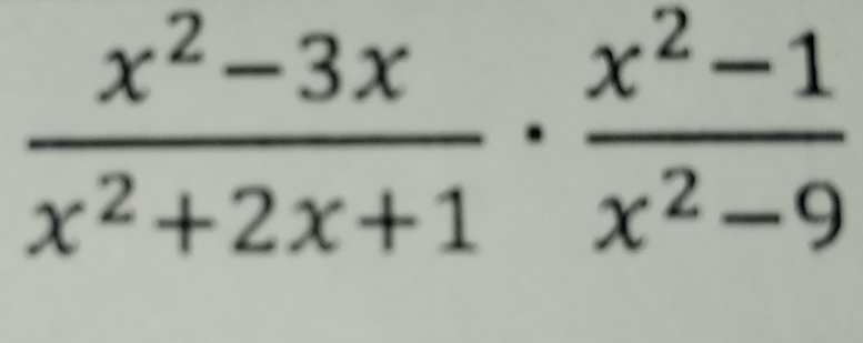  (x^2-3x)/x^2+2x+1 ·  (x^2-1)/x^2-9 