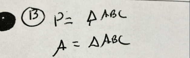 P=△ ABC
A=△ ABC