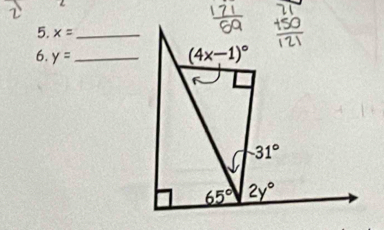 2
5. x= _
6. y= _