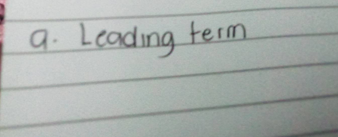 Leading term