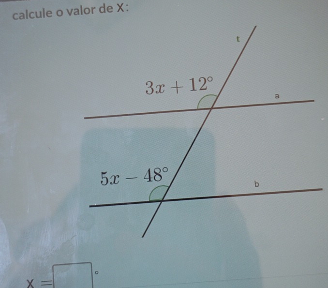 calcule o valor de X:
x=□°