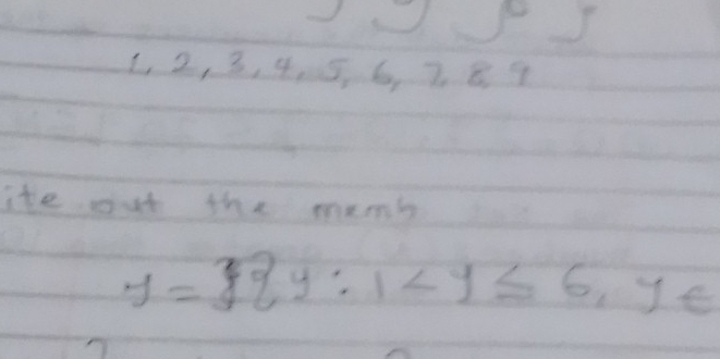 1 2, 3, 4. 5, 6, 7 8 7
ite ut the memb
y=32y:1