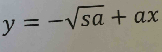 y=-sqrt(sa)+ax