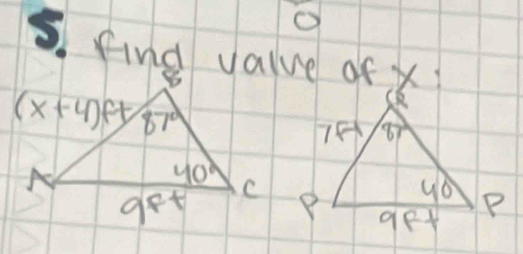 find value of x