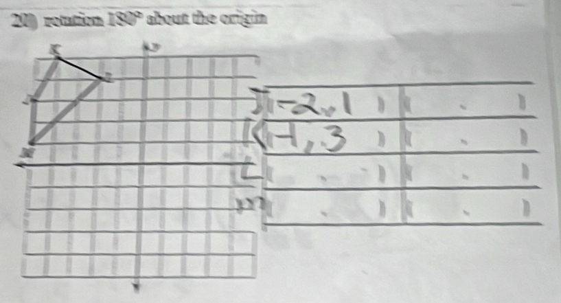 200 rotation 180° about the origin
D
h
)