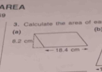 AREA 
9 
3. Calculate the area of ea 
(a) 
(b
-1