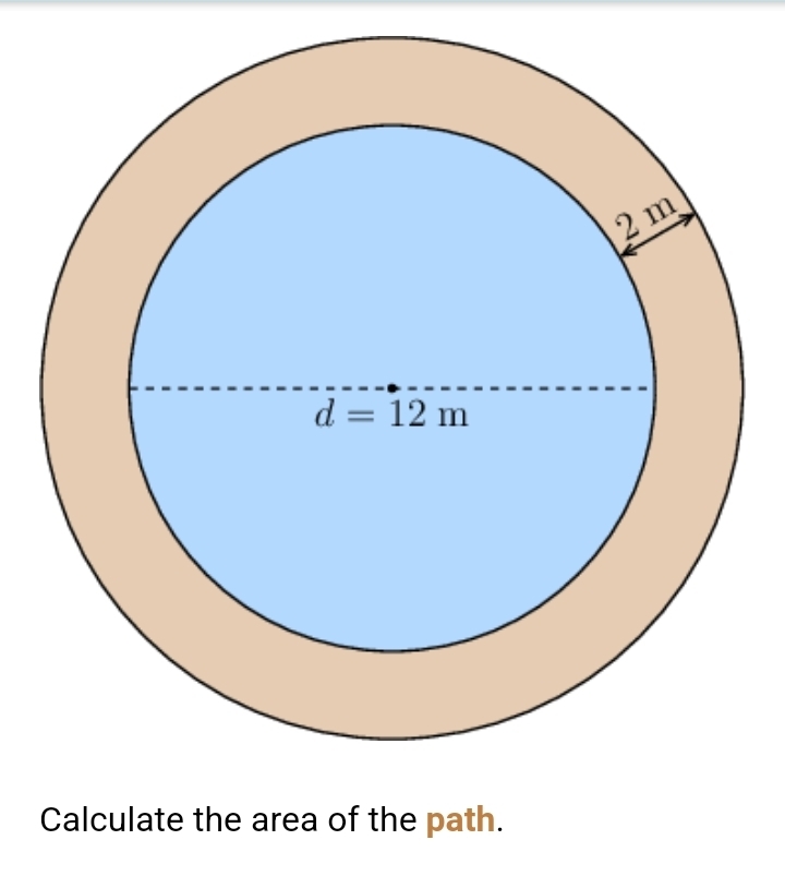 Calculate the area of the path.