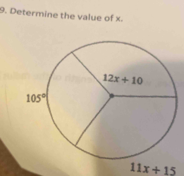 Determine the value of x.
11x+15