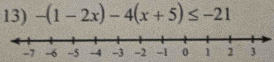 -(1-2x)-4(x+5)≤ -21