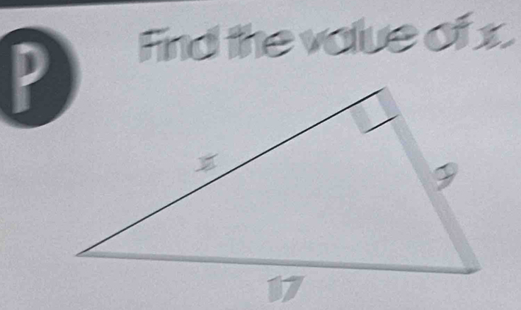 Find the volueof x.