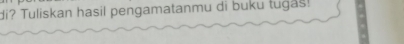 di? Tuliskan hasil pengamatanmu di buku tugas!