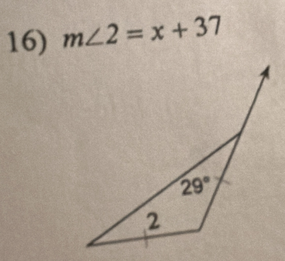 m∠ 2=x+37