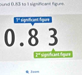 ound 0.83 to 1 significant figure.
Q Zoom