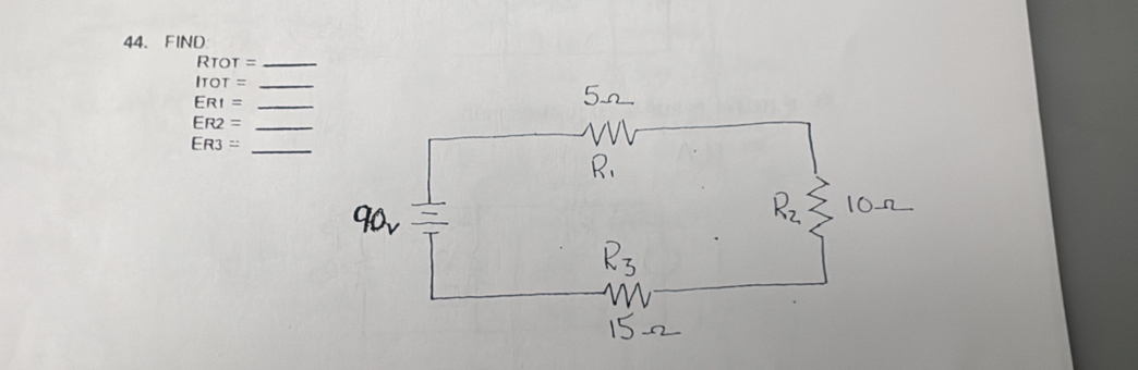 FIND
RTor= _
ITOT= _ 
_ ERI=
_ ER2=
_
ER3=