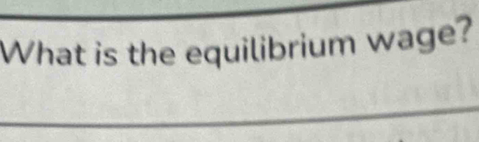 What is the equilibrium wage?