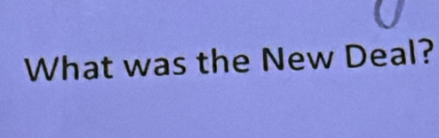 What was the New Deal?