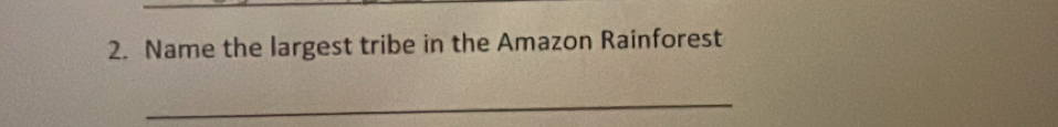 Name the largest tribe in the Amazon Rainforest 
_