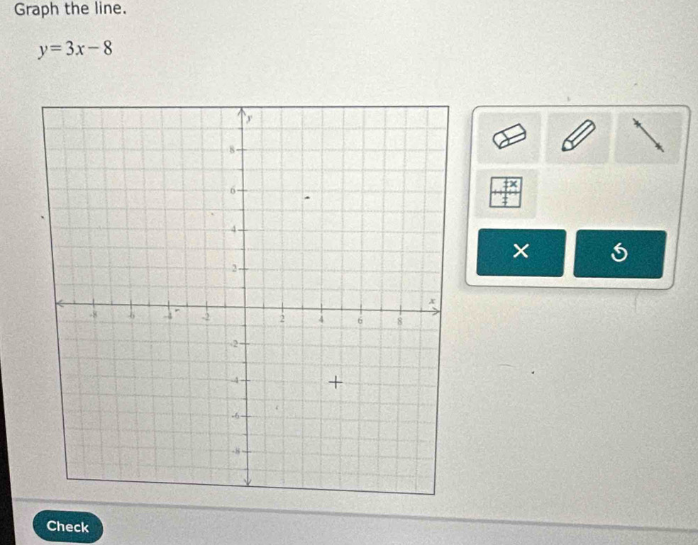 Graph the line.
y=3x-8
× 
Check