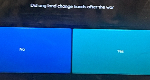 Did any land change hands after the war
No