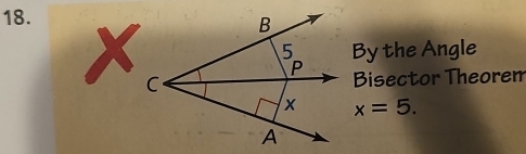 By the Angle 
Bisector Theorem
x=5.