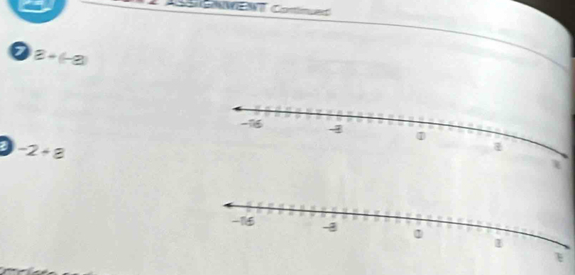 Coe NewT Conlímued
a+(-a)
a -2+8