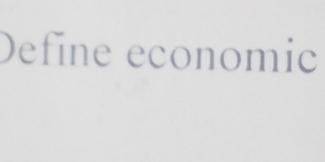 Define economic